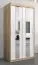Armadio ad ante scorrevoli "Polos" 01 con specchio, rovere Sonoma / bianco opaco - 200 x 100 x 62 cm (h x l x p)
