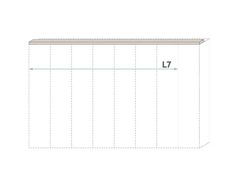 Cornice superiore per armadio battente Neiafu | Color cashmere | Larghezza 136 e 181 cm