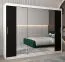 Armadio scorrevole con specchio Bisaurin 6C | Bianco opaco/Nero | 200 x 250 x 62 cm | Design moderno e funzionale