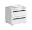 Comodino Banat 11 | Bianco lucido | 2 cassetti | Maniglie in metallo | 42,5 x 44,5 x 33,5 cm