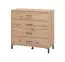 Cassettiera Sabas 07 | Rovere Artisan | 4 cassetti | Maniglie e gambe nere | 90 x 93 x 40 cm