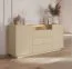 Madia "Manouba" 03, color cacao/rovere Cremona, 2 ante a battente, 5 scomparti, 3 cassetti, illuminazione a LED, funzione "push-to-open", 176 x 40 x 83 cm