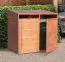 Copri bidone dei rifiuti doppio Cubo, legno duro - misure: 84 x 150 x 135 cm (l x p x h)