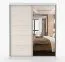 Armadio scorrevole con specchio | 2 ante, 6 scomparti | Bianco e seta | 218 x 183 x 61 cm