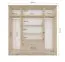 Armadio 4 ante battenti con specchio Kopaonik 06 | Rovere Sonoma | 6 scomparti, 3 cassetti | 207 x 200 x 59 cm