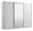 Armadio scorrevole Bogati 04 | Bianco lucido e anta a specchio | 224 x 262,5 x 65,5 cm | 2 barre appendiabiti