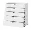 Cassettiera Pecini 01 | Bianco con dettagli neri | 5 cassetti | 95 x 90 x 40 cm