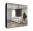 Armadio battente nero "Korab" 139 | 4 ante a specchio | 2 barre appendiabiti | Soft-Close | 2 metri