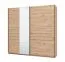 Armadio ad ante scorrevoli "Petrovac" 08, color rovere Artisan, 1 anta a specchio, 2 ripiani, 2 barre appendiabiti, bordi in ABS, 220 x 61 x 217,5 cm