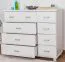 Cassettiera Columba 20 in pino massello laccato bianco | 101 x 121 x 50 cm | Design moderno e robusto