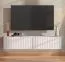Mobile TV "Grocka" 02, bianco/bianco opaco, 2 ante a ribalta, bordi in ABS, funzione "push-to-open", 32 x 154 x 42 cm