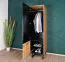 Armadio moderno "Slatina" 48 | Rovere naturale e nero | Parzialmente massello | 203 x 56 x 63 cm