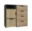 Cassettiera Sprimont 08 | Grigio e Rovere | 85 x 90 x 40 cm | Design Moderno e Robusto
