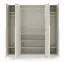 Armadio | Armadio a cerniera | 4 ante | 200 x 61 x 210 cm | Colore: Cashmere | 3 guide per abiti | 7 scomparti | Bordi in ABS | Edegem 01