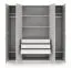 Armadio | Colore: grigio platino | con 3 cassetti | 4 ante | 200 x 61 x 210 cm | Edegem 01 | 3 aste appendiabiti | 7 scomparti | Bordi in ABS