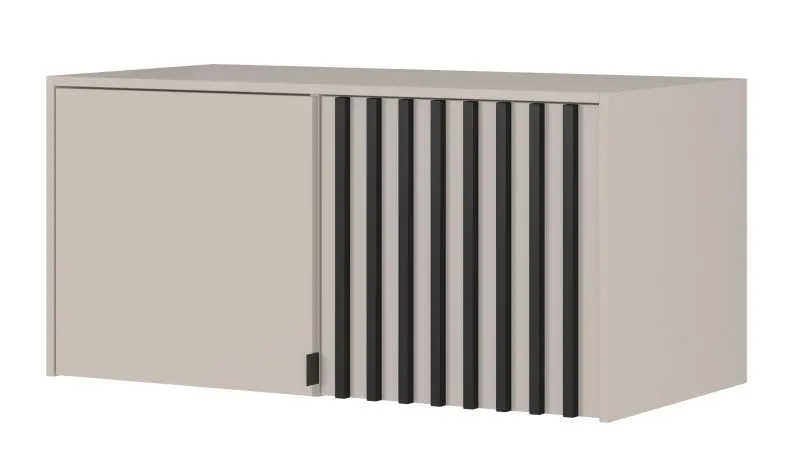 Top per armadio Leeds 29 & 30 | Cashmere con doghe nere | 2 ante, 2 scomparti | 50 x 105 x 51 cm