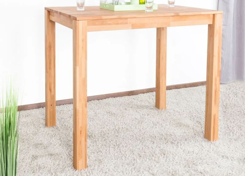 Tavolino alto in faggio massello | 120 x 80 cm | Design moderno e stabile | Wooden Nature 119