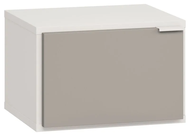 Comodino Bellaco 42 | Bianco e Grigio | 32 x 45 x 40 cm | Design Moderno e Funzionale