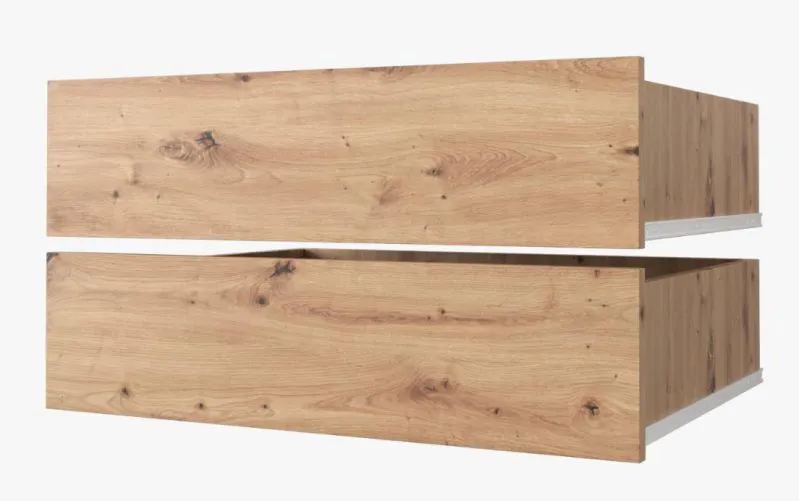 Cassetti aggiuntivi per armadio | Set 2 pezzi | Finitura rovere Artisan | Compatibili con armadi larghi 100 cm