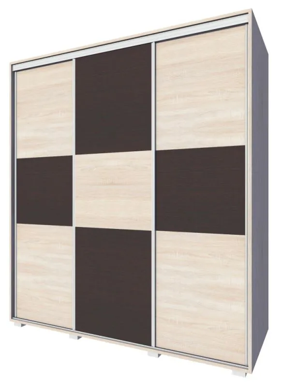 Armadio con ante scorrevoli Rabaul 38 | Rovere Sonoma chiaro/scuro | 210 x 180 x 60 cm