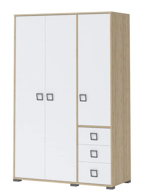 Armadio ad ante battenti "Benjamin" 14, faggio / bianco - 198 x 126 x 56 cm (h x l x p)