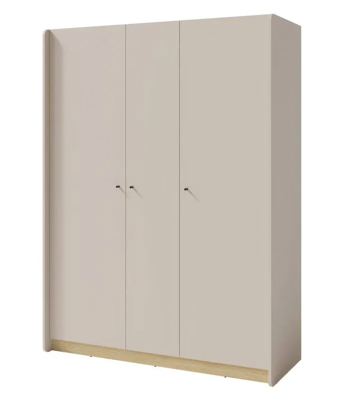 Armadio moderno Sampont 01 | Beige e rovere chiaro | 195 x 145 x 52 cm | 12 scomparti | Robusto e resistente