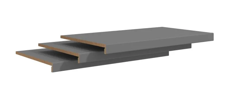 Mensola, set 3 pz, grigio grafite, 95 x 46,5 x 5 cm