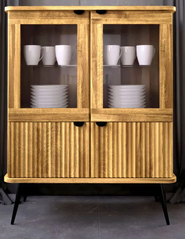 Vetrinetta Rolleston 21 | Rovere selvatico oliato | 117 x 97 x 46 cm | Design elegante