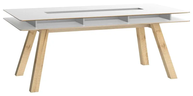 Tavolo Minnea 34 | Bianco e Rovere | 200 x 100 cm | Design Moderno e Funzionale