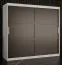 Armadio moderno Liskamm 18 bianco opaco/nero opaco | 200 x 200 x 62 cm | 10 scomparti, 2 barre appendiabiti