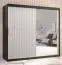 Armadio Balmenhorn 91 | Nero opaco e bianco opaco | 200 x 200 x 62 cm | Anta a specchio