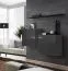 Set 2 pensili sospesi Balestrand 329 | 4 scomparti ciascuno | Grigio/Nero | 110x130x30 cm | Ripiano a muro
