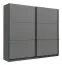 Armadio ad ante scorrevoli "Kule" 08, color grigio grafite, 10 scomparti, 210 x 217 x 62,5 cm