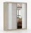 Armadio scorrevole Gorski 06 | Bianco lucido, Rovere Artisan | Specchio | 2 ante | 6 scomparti | 218x183x61 cm