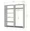 Armadio scorrevole con specchio | 2 ante, 6 scomparti | Bianco e seta | 218 x 183 x 61 cm