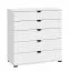 Cassettiera Pecini 01 | Bianco con dettagli neri | 5 cassetti | 95 x 90 x 40 cm