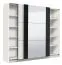 Armadio Sizila 01 bianco/nero | 10 scomparti | 2 barre appendiabiti | Specchio | 210 x 217 x 62,5 cm