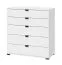 Cassettiera Pecini 01 | Bianco con dettagli neri | 5 cassetti | 95 x 90 x 40 cm