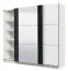 Armadio Sizila 01 bianco/nero | 10 scomparti | 2 barre appendiabiti | Specchio | 210 x 217 x 62,5 cm