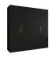 Armadio battente Korab 30 nero | Maniglie oro | 2 scomparti | 2 barre appendiabiti | 2 metri con Soft-Close