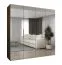 Armadio ad ante battenti "Korab" 202, color noce, maniglie: nere, 4 ante a specchio, 2 scomparti, 2 barre appendiabiti, Sistema "Soft-Close", larghezza: 2 m