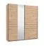 Armadio ad ante scorrevoli "Petrovac" 05, color rovere Artisan, 1 anta a specchio, 2 scomparti, 2 barre appendiabiti, bordi in ABS, 195 x 61 x 217,5 cm