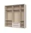 Armadio battente Neiafu 73 | 226 x 232 x 60 cm | Cornice LED | 5 ante, 2 cassetti, Soft-Close | Cashmere