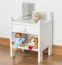 Comodino in pino massello laccato bianco "Junco 132" | 45 x 34 x 29 cm | Design moderno