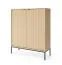 Madia "Worthing" 81, color rovere Vicenza, frontale scanalato, 2 ante, 6 scomparti, bordi in ABS, 104 x 39 x 125 cm