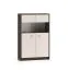 Vetrinetta "Mackenzie" 03, color rovere Dunin/cashmere lucido, maniglie: metallo, 2 ante, Sistema "Soft-Close", bordi in ABS, 92 x 40 x 141 cm