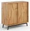 Madia portabottiglie Salleron 18 | Rovere massello oliato naturale | 101 x 101 x 45 cm | Design moderno