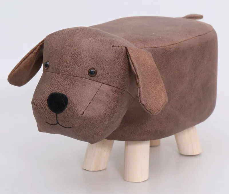 Sgabello per bambini Bassila 29 | Marrone | 29 x 43 x 22 cm | Design cucciolo, stile contemporaneo