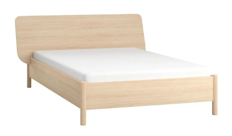 Letto singolo stile scandinavo con testiera Aegir 22 | Rovere naturale | Rete a doghe elastiche | 140 x 200 cm