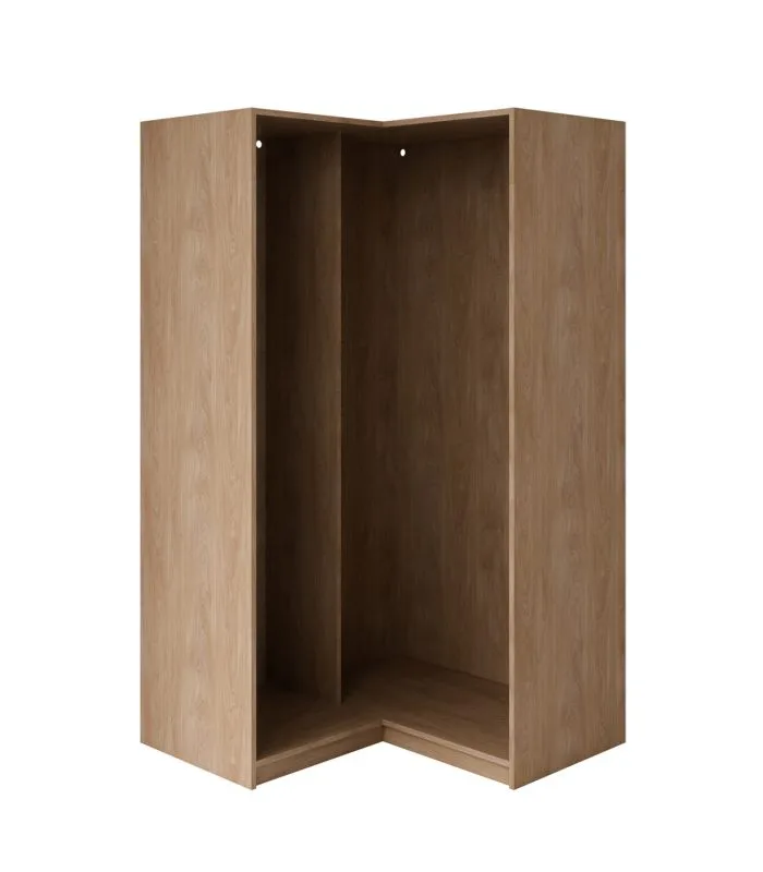 Armadio - modulo angolare, cornice sx, color rovere Puccini, 108,5 x 55 x 196 cm